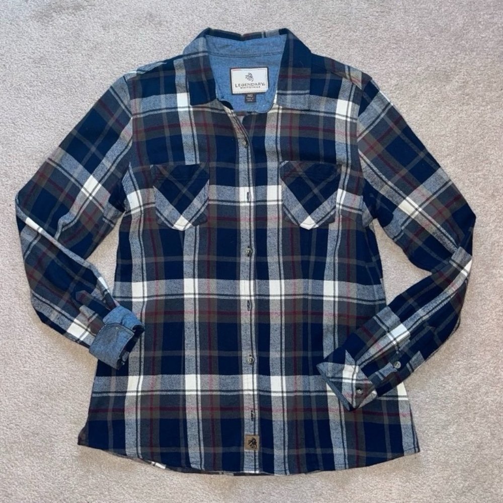 Legendary Whitetails Flannel Shirt Denim Accents M Medium